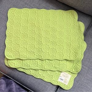 Sonoma Placemats Kohls Green Quilted Floral Lime Green 3 Piece Set Spring Floral